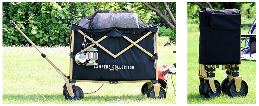山善、アウトドア・レジャーブランド「Campers Collection」から上部にメッシュカバーを搭載した「ドデカ盛ワゴン」を発売